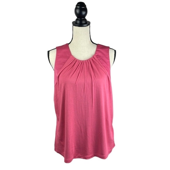 NWT Banana Republic Sleeveless Shirt SZ S Stretchy Double Layer in Front Pink - Picture 1 of 9